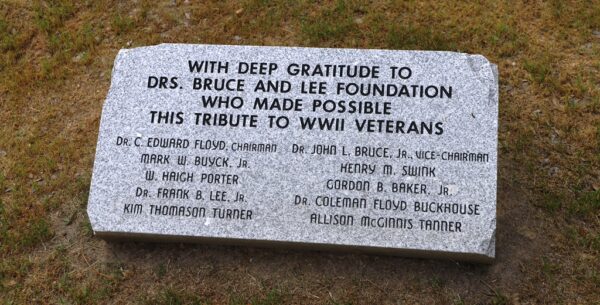 DRS BRUCE AND LEE FOUNDATION TRIBUTE TO WWII VETERANS MEMORIAL STONE D