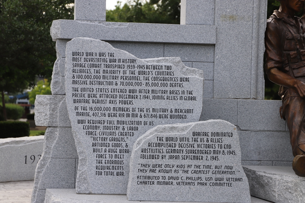 DRS BRUCE AND LEE FOUNDATION TRIBUTE TO WWII VETERANS MEMORIAL STONES A & B