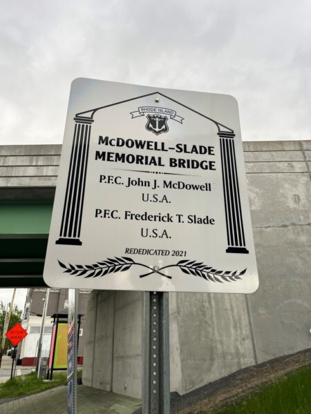 MCDOWELL-SLADE MEMORIAL BRIDGE PLAQUE