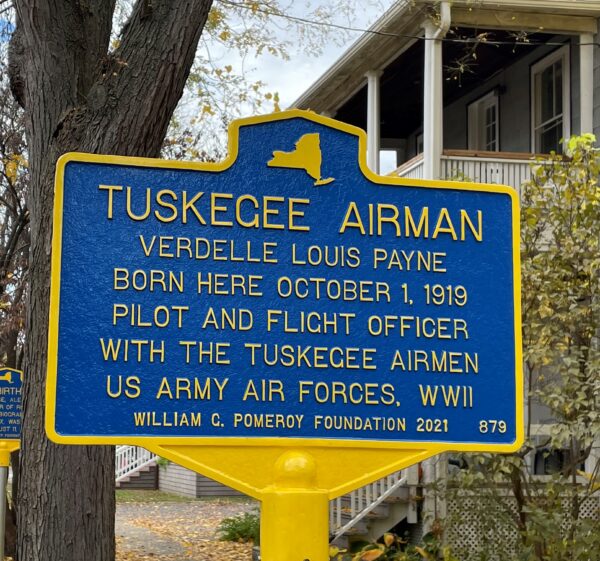 TUSKEGEE AIRMAN VERDELLE LOUIS PAYNE WAR MEMORIAL MARKER