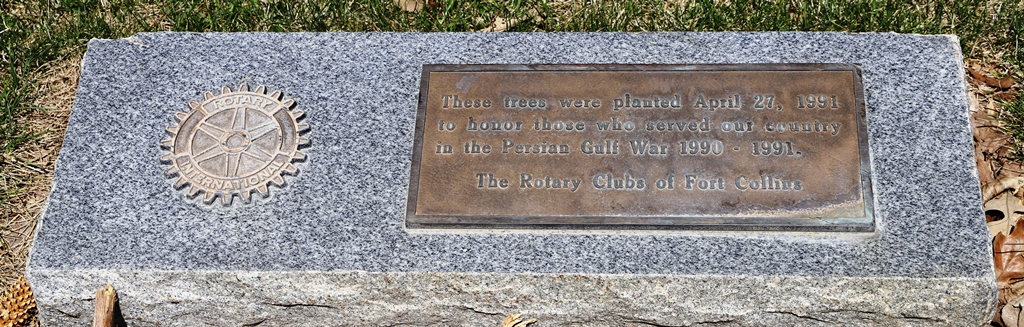 PERSIAN GULF WAR MEMORIAL TREE GROVE PLAQUE