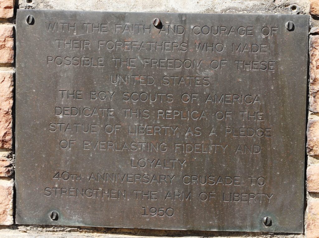 LOVELAND REPLICA OF THE STATUE OF LIBERTY MEMORIAL PLAQUE A