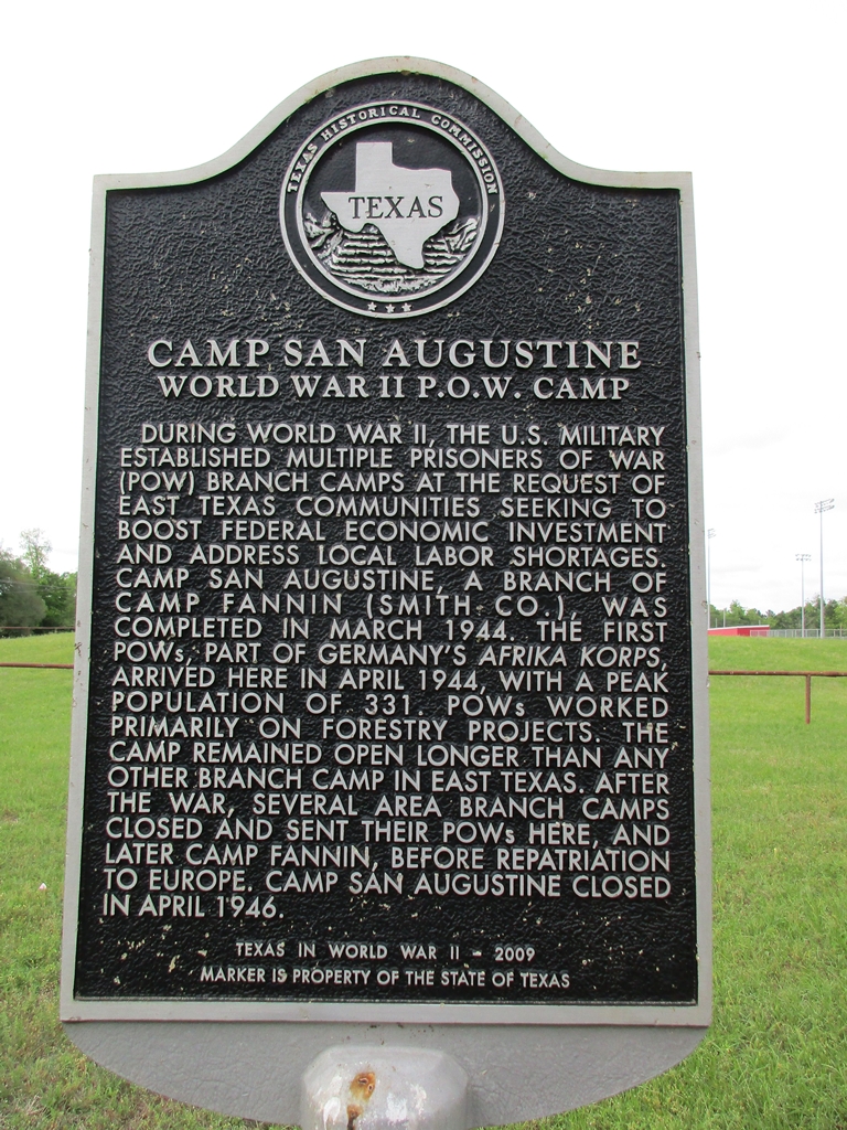 CAMP SAN AUGUSTINE WORLD WAR II P.O.W. CAMP MEMORIAL MARKER