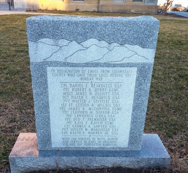 SHIAWASSEE COUNTY KOREAN WAR VETERANS MEMORIAL
