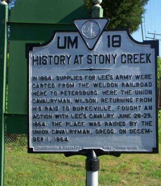 HISTORY AT STONY CREEK WAR MEMORIAL MARKER