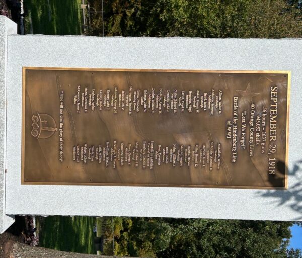 SEPTEMBER 29, 1918 WORLD WAR I MEMORIAL