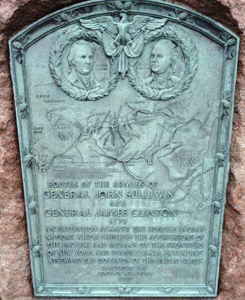 ELMIRA ROUTES OF THE ARMIES GENERAL JOHN SULLIVAN AND GENERAL JAMES CLINTON WAR MEMORIAL FRONT