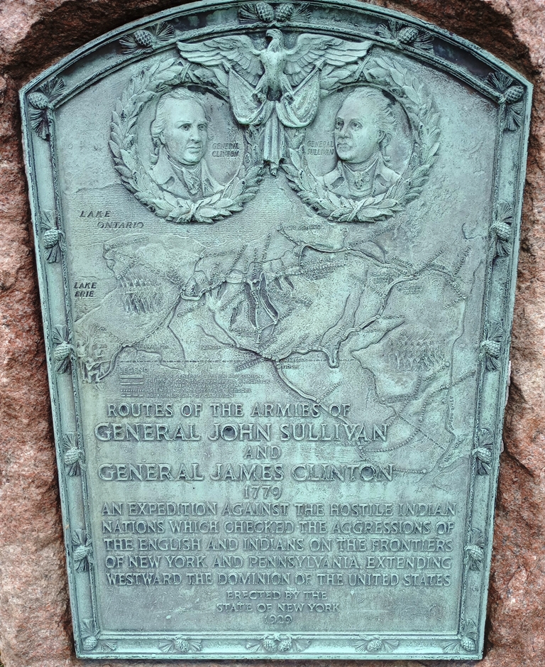 ELMIRA ROUTES OF THE ARMIES GENERAL JOHN SULLIVAN AND GENERAL JAMES CLINTON WAR MEMORIAL FRONT