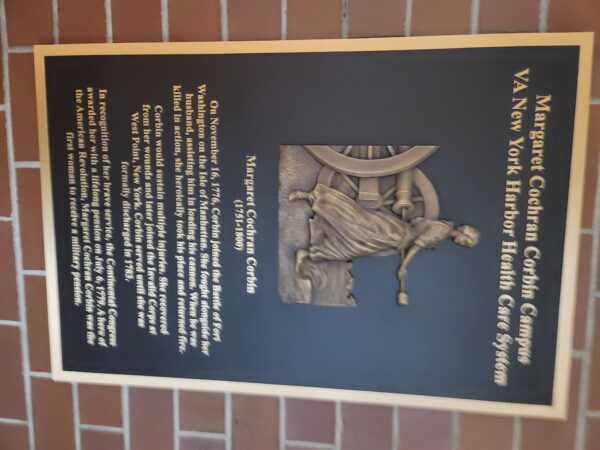 MARGARET COCHRAN CORBIN CAMPUS REVOLUTIONARY WAR MEMORIAL PLAQUE