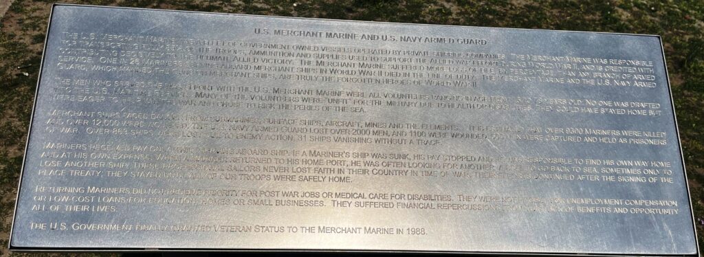 U.S. MERCHANT MARINE AND U.S. NAVY ARMED GUARD MEMORIAL PLAQUE NEW