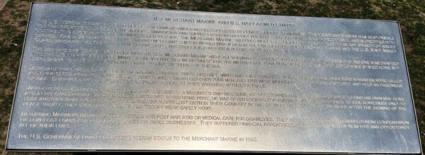 U.S. MERCHANT MARINE AND U.S. NAVY ARMED GUARD MEMORIAL PLAQUE NEW