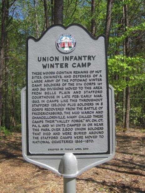 UNION INFANTRY WINTER CAMP WAR MEMORIAL MARKER