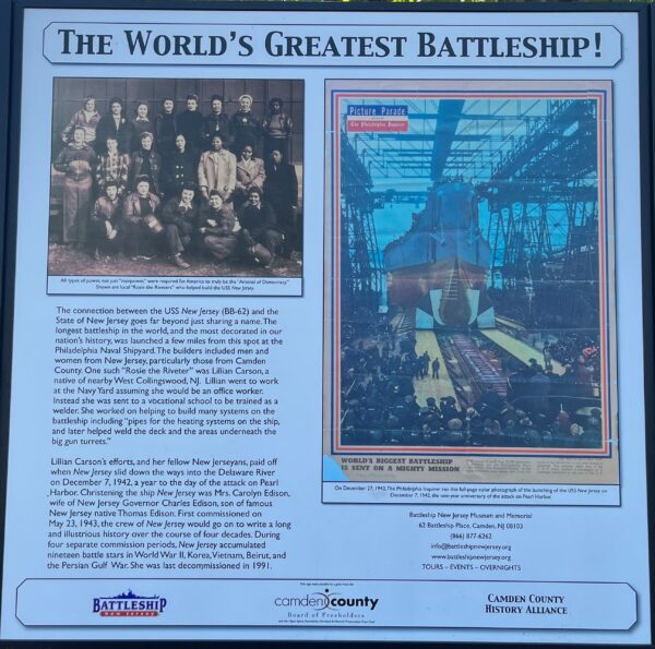 THE WORLD’S GREATEST BATTLESHIP WAR MEMORIAL PANEL
