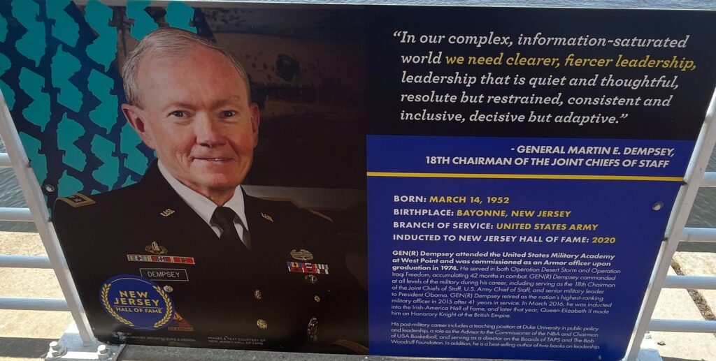 GENERAL MARTIN E. DEMPSEY WAR MEMORIAL PLAQUE