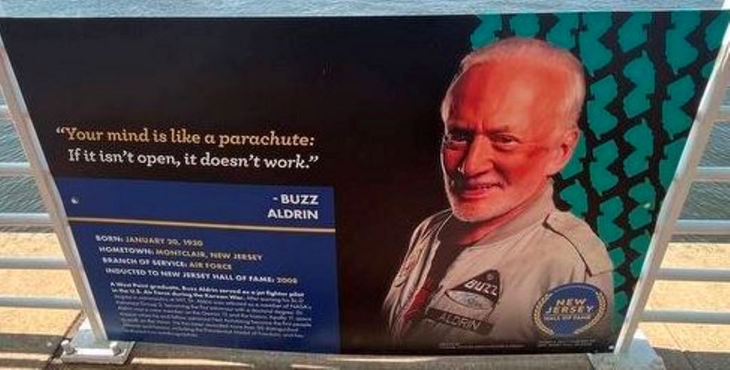 BUZZ ADRIN WAR MEMORIAL PLAQUE