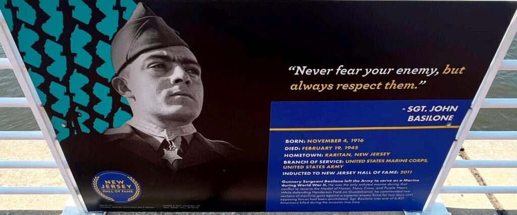 SGT. JOHN BASILONE MEDAL OF HONOR WAR MEMORIAL PLAQUE
