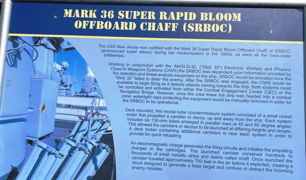 MARK 36 SUPER RAPID BLOOM OFFBOARD CHAFF MEMORIAL PANEL