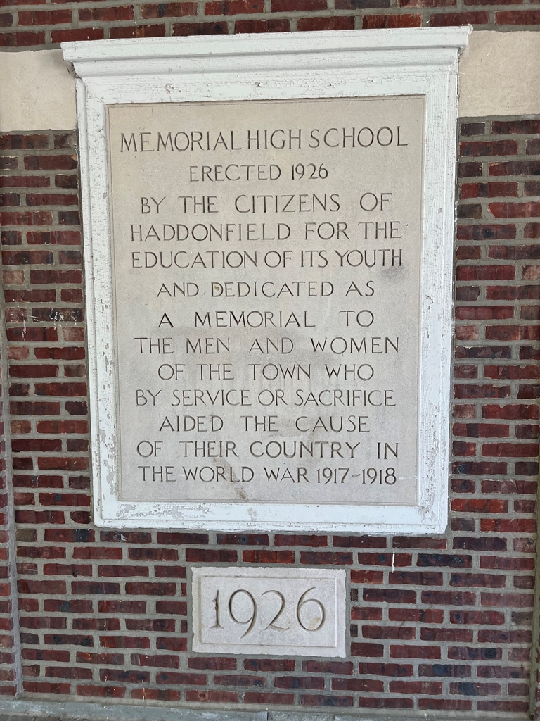 HADDONFIELD MEMORIAL HIGH SCHOOL MEMORIAL STONE