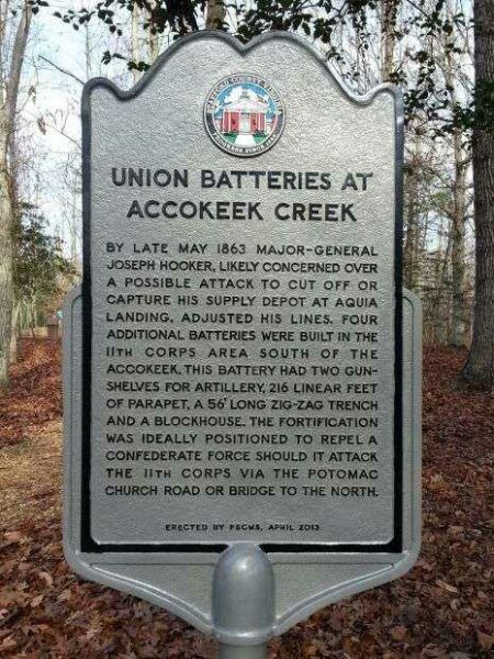 UNION BATTERIES AT ACCOKEEK CREEK MEMORIAL MARKER