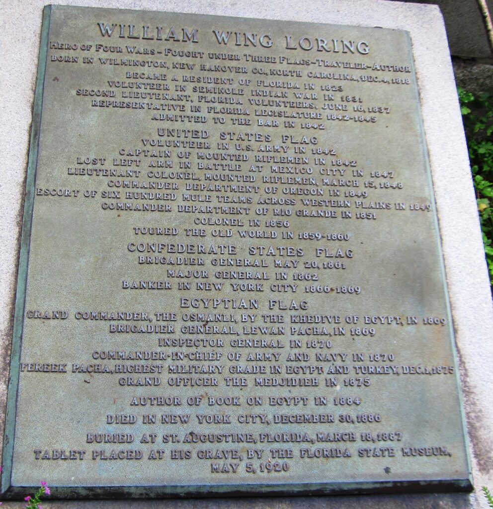 WILLIAM WING LORING WAR MEMORIAL PLAQUE
