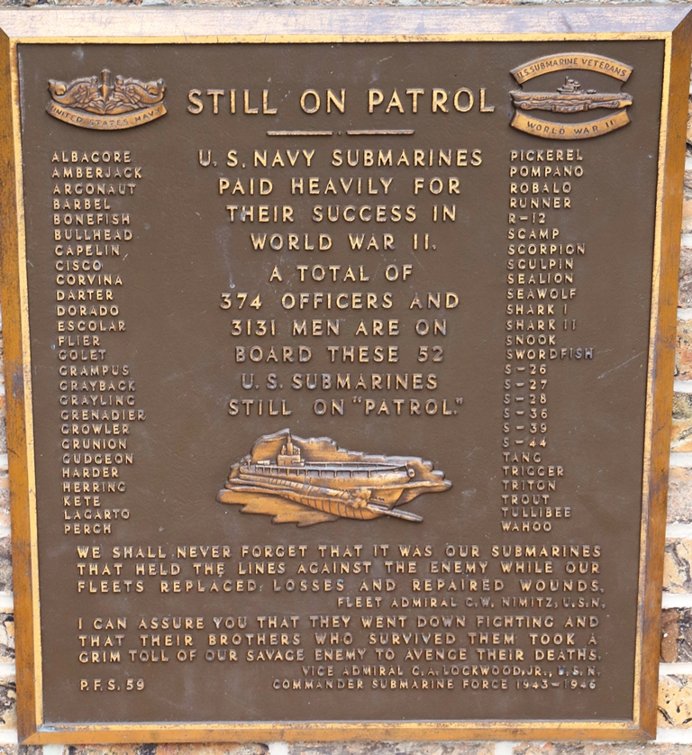 PALATKA STILL ON PATROL WAR MEMORIAL PLAQUE