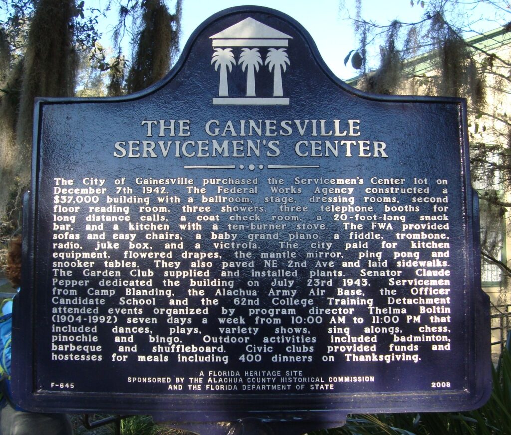 GAINESVILLE SERVICEMEN’S CENTER MEMORIAL MARKER