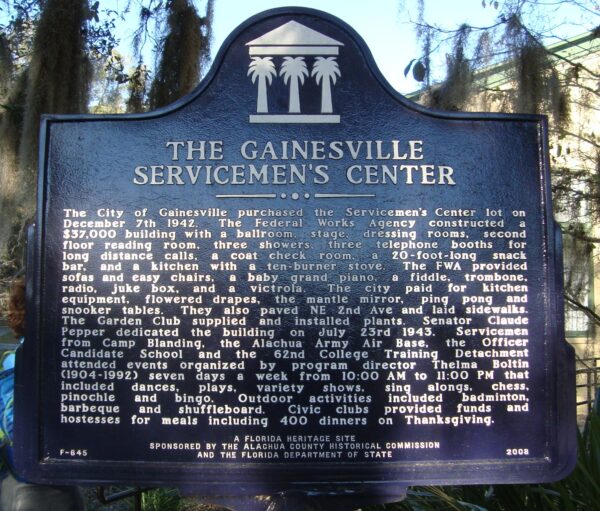 GAINESVILLE SERVICEMEN’S CENTER MEMORIAL MARKER