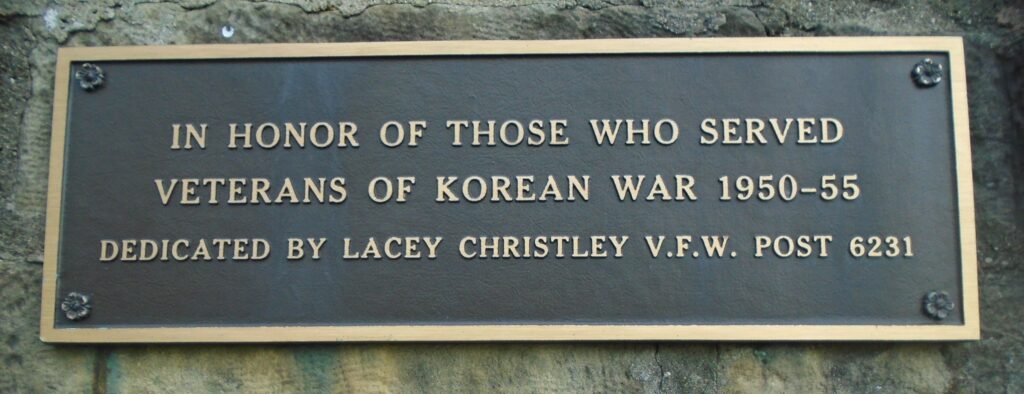 V.F.W. POST 6231 KOREAN WAR MEMORIAL PLAQUE