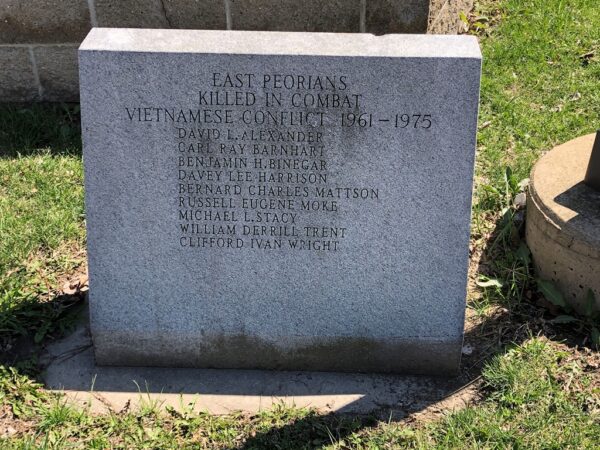EAST PEORIA WAR VETERANS MEMORIAL STONE E