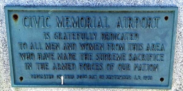 CIVIC MEMORIAL AIRPORT PLAQUE