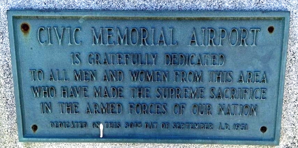 CIVIC MEMORIAL AIRPORT PLAQUE