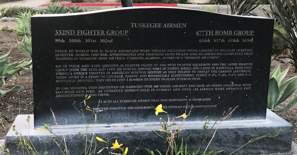 LOS ANGELES TUSKEGEE AIRMEN WAR MEMORIAL AIRCRAFT STONE