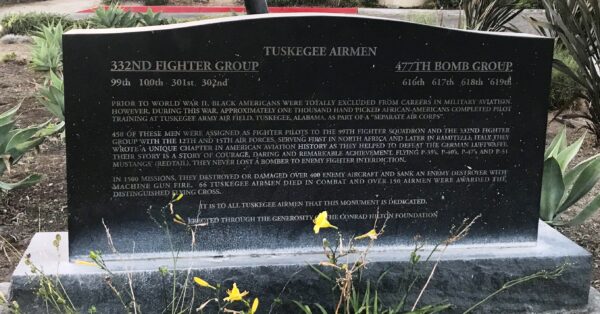 LOS ANGELES TUSKEGEE AIRMEN WAR MEMORIAL AIRCRAFT STONE