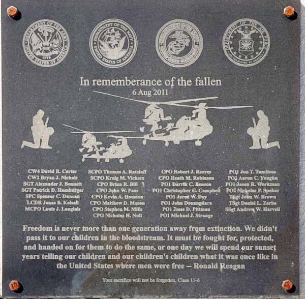 IN REMEMBRANCE OF THE FALLEN MEMORIAL PLAQUE