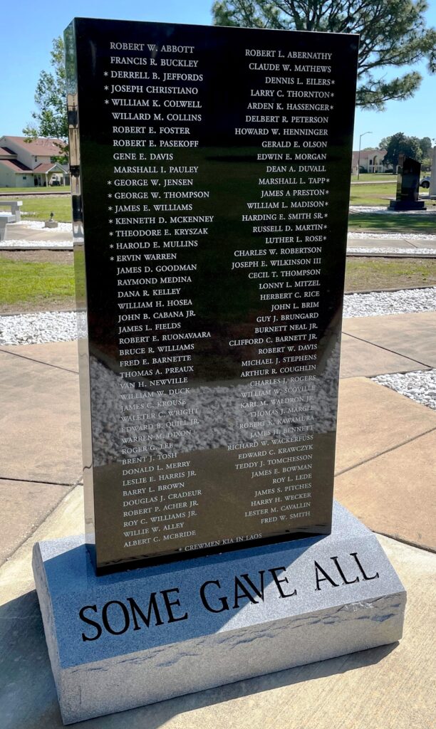 PUFF THE MAGIC DRAGON WAR MEMORIAL AIRCRAFT STONE BACK