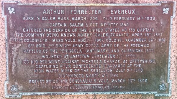 ARTHUR FORRESTER DEVEREUX WAR MEMORIAL PLAQUE