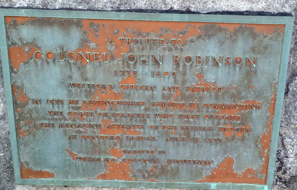 COLONEL JOHN ROBINSON REVOLUTIONARY WAR MEMORIAL PLAQUE