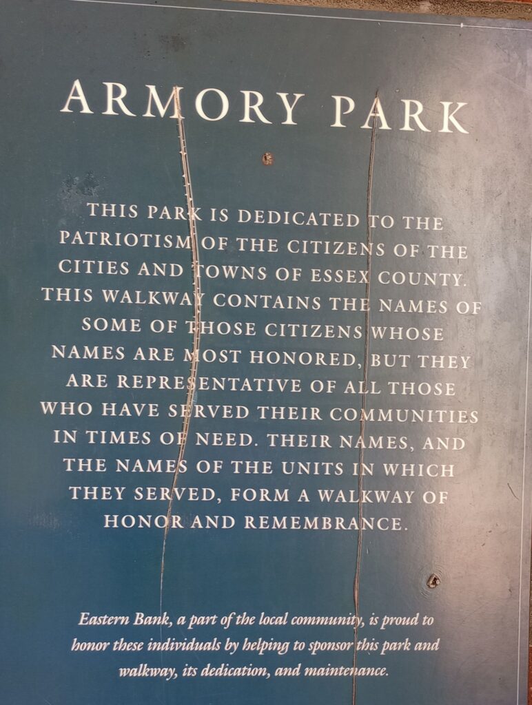 ARMORY PARK MEMORIAL PLAQUE
