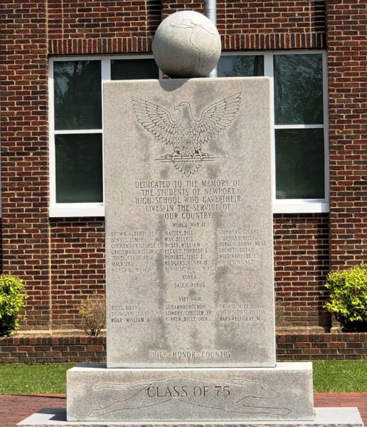 NEWPORT HIGH SCHOOL WAR VETERANS MEMORIAL FRONT