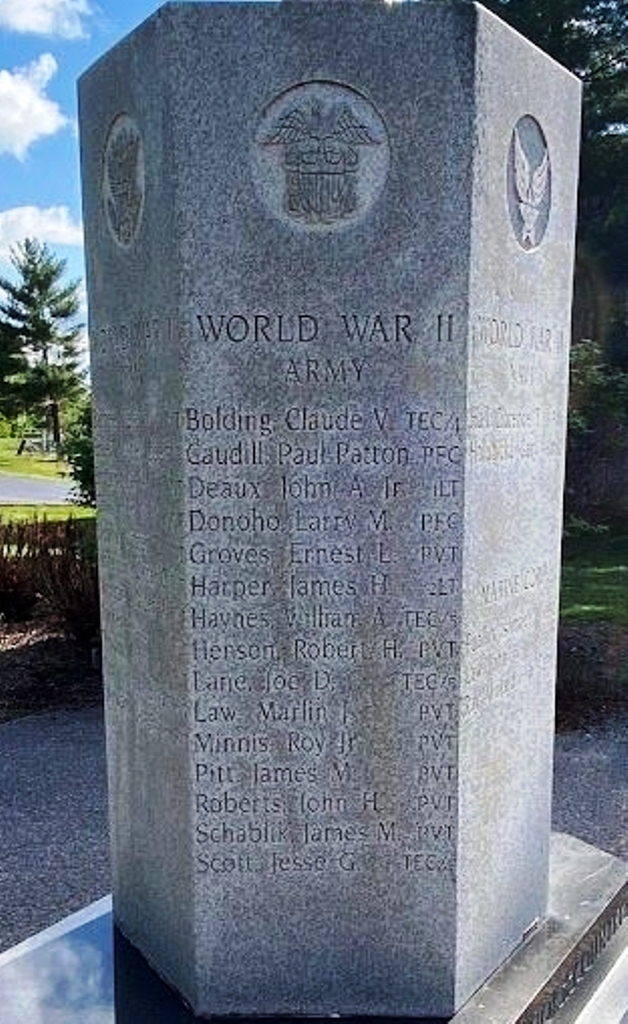 IN MEMORY OF OUR BRAVE MEN AND WOMEN WAR MEMORIAL SIDE C