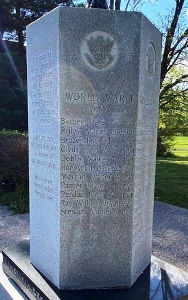 IN MEMORY OF OUR BRAVE MEN AND WOMEN WAR MEMORIAL SIDE B