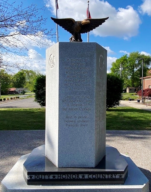 IN MEMORY OF OUR BRAVE MEN AND WOMEN WAR MEMORIAL SIDE A