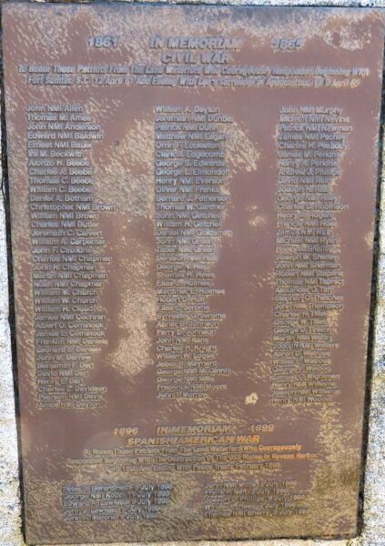 THE LAND WATERFORD CIVIL WAR AND SPANISH AMERICAN WAR MEMORIAL PLAQUE