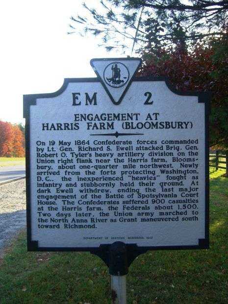 ENGAGEMENT AT HARRIS FARM WAR MEMORIAL MARKER
