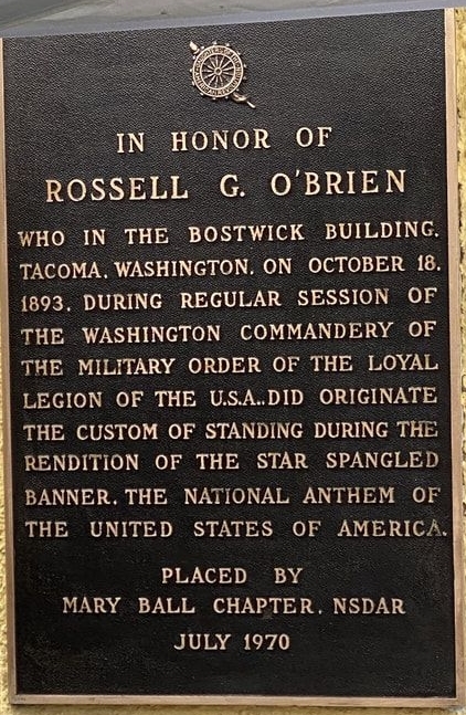 IN HONOR OF ROSSELL G. O’BRIEN MEMORIAL PLAQUE