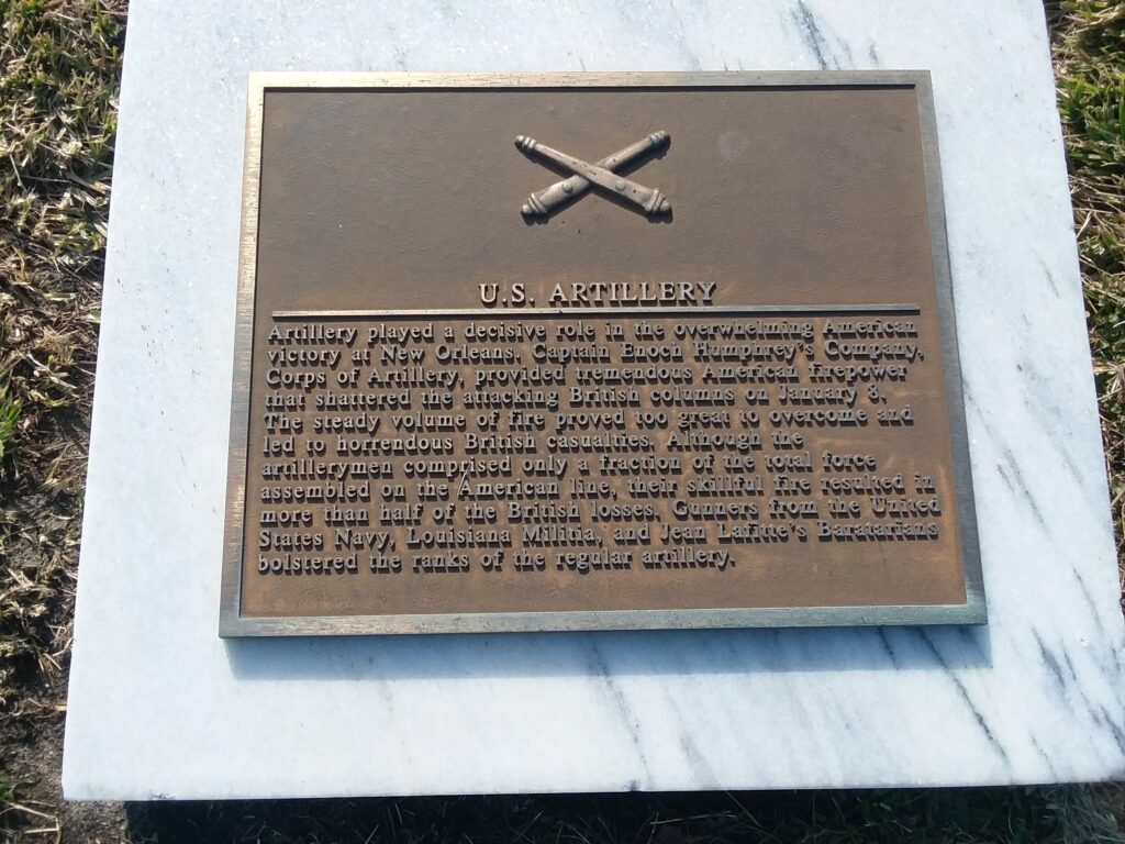 U.S. ARTILLERY NEW ORLEANS WAR MEMORIAL PLAQUE