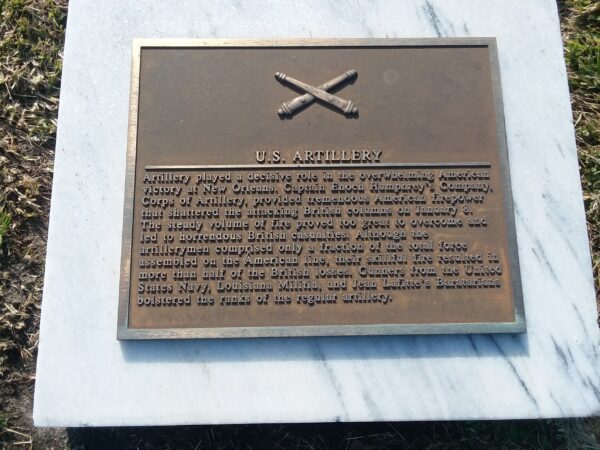 U.S. ARTILLERY NEW ORLEANS WAR MEMORIAL PLAQUE