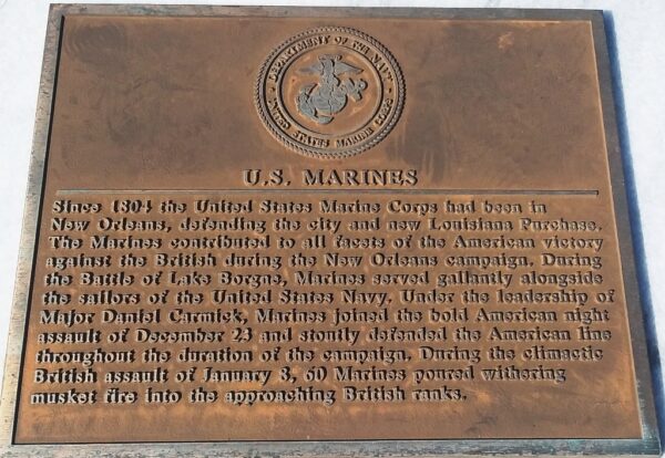 U.S. MARINES NEW ORLEANS WAR MEMORIAL PLAQUE