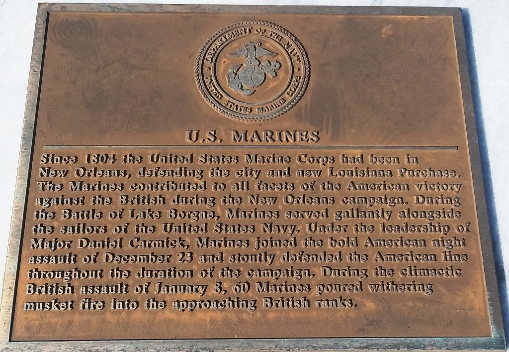 U.S. MARINES NEW ORLEANS WAR MEMORIAL PLAQUE