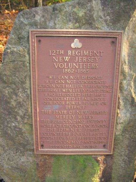 12TH REGIMENT NEW JERSEY VOLUNTEERS 1862-1865 WAR MEMORIAL